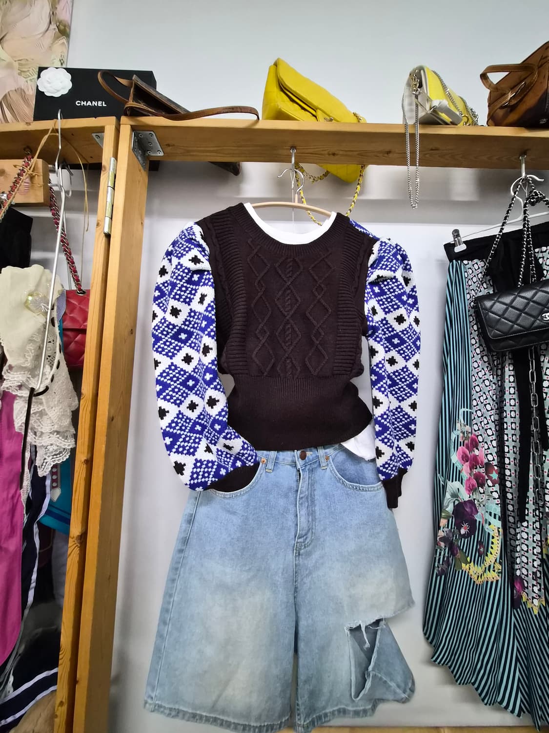 띠어리 케이블 벌룬퍼프니트 상품이미지1