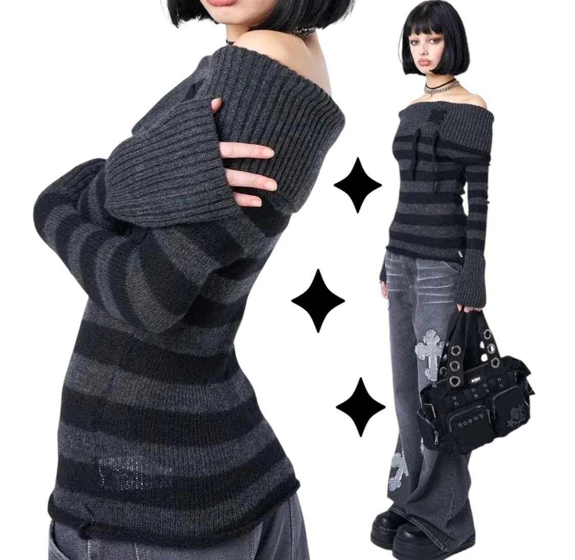 밍가런던 오프숄더 니트 상품이미지1