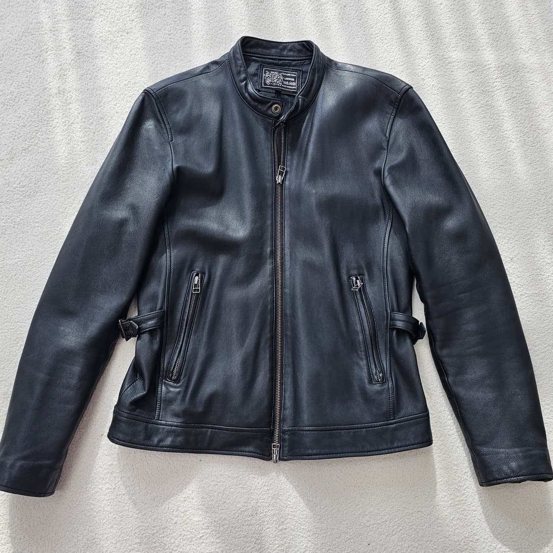 M 남성 양가죽 논카라 가죽자켓 상품이미지1