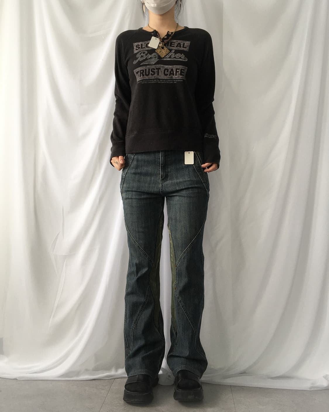 Lettering printing Henry neck t shirt 상품이미지4