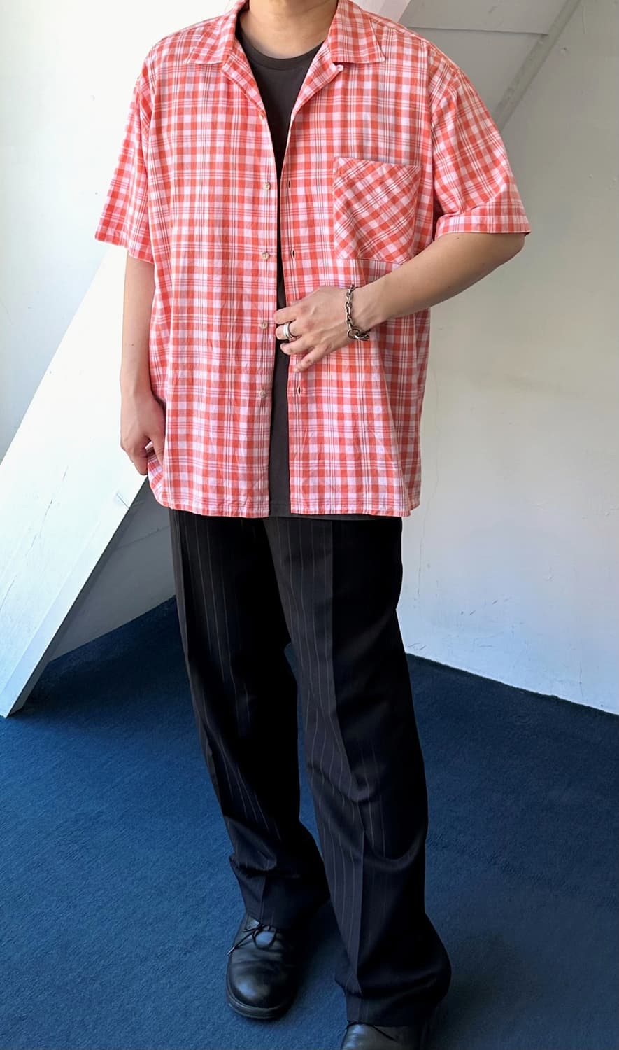 JPN made natural cotton check shirt 상품이미지4