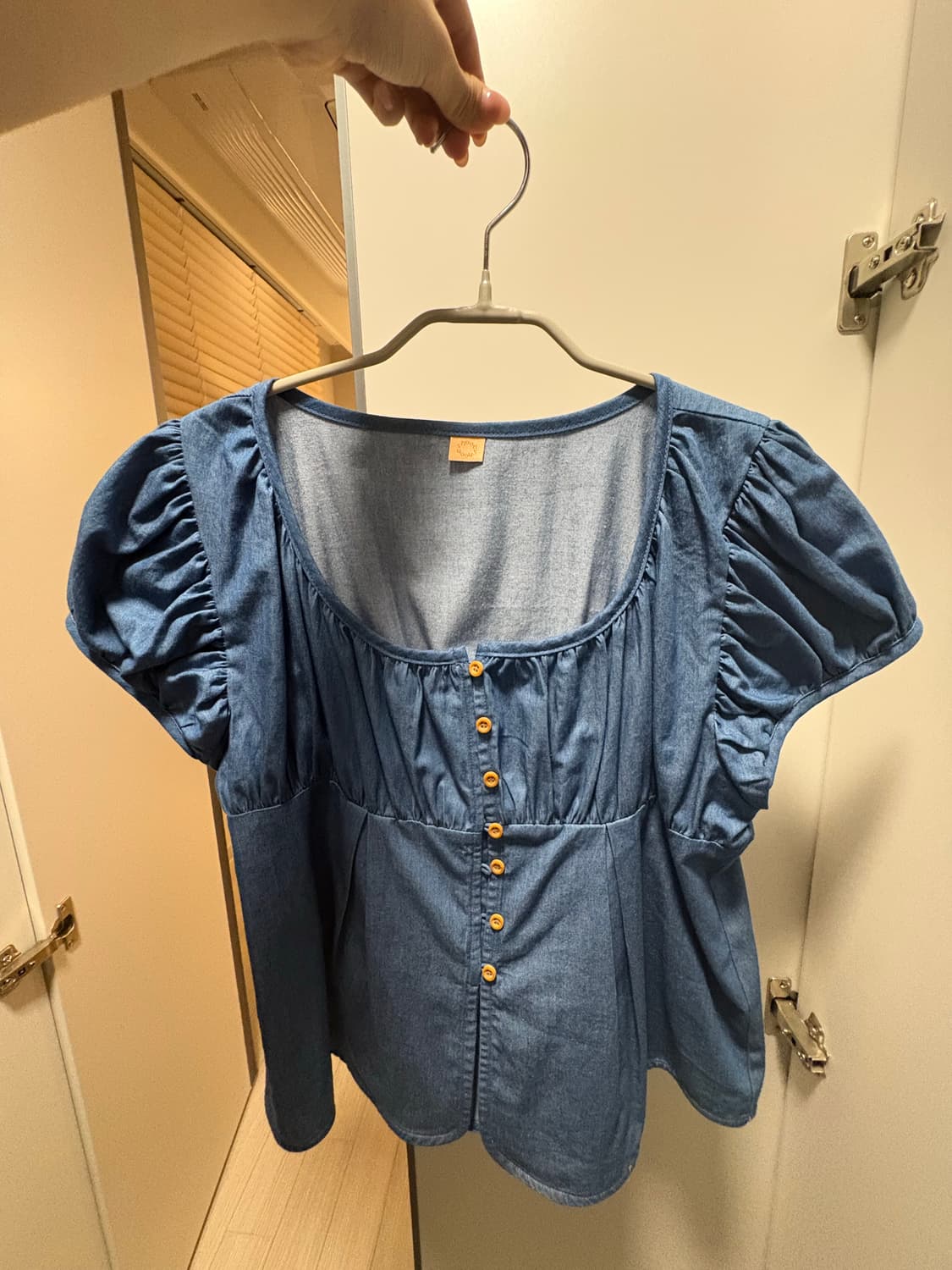 시눈 셔링 퍼프 블라우스 상품이미지2