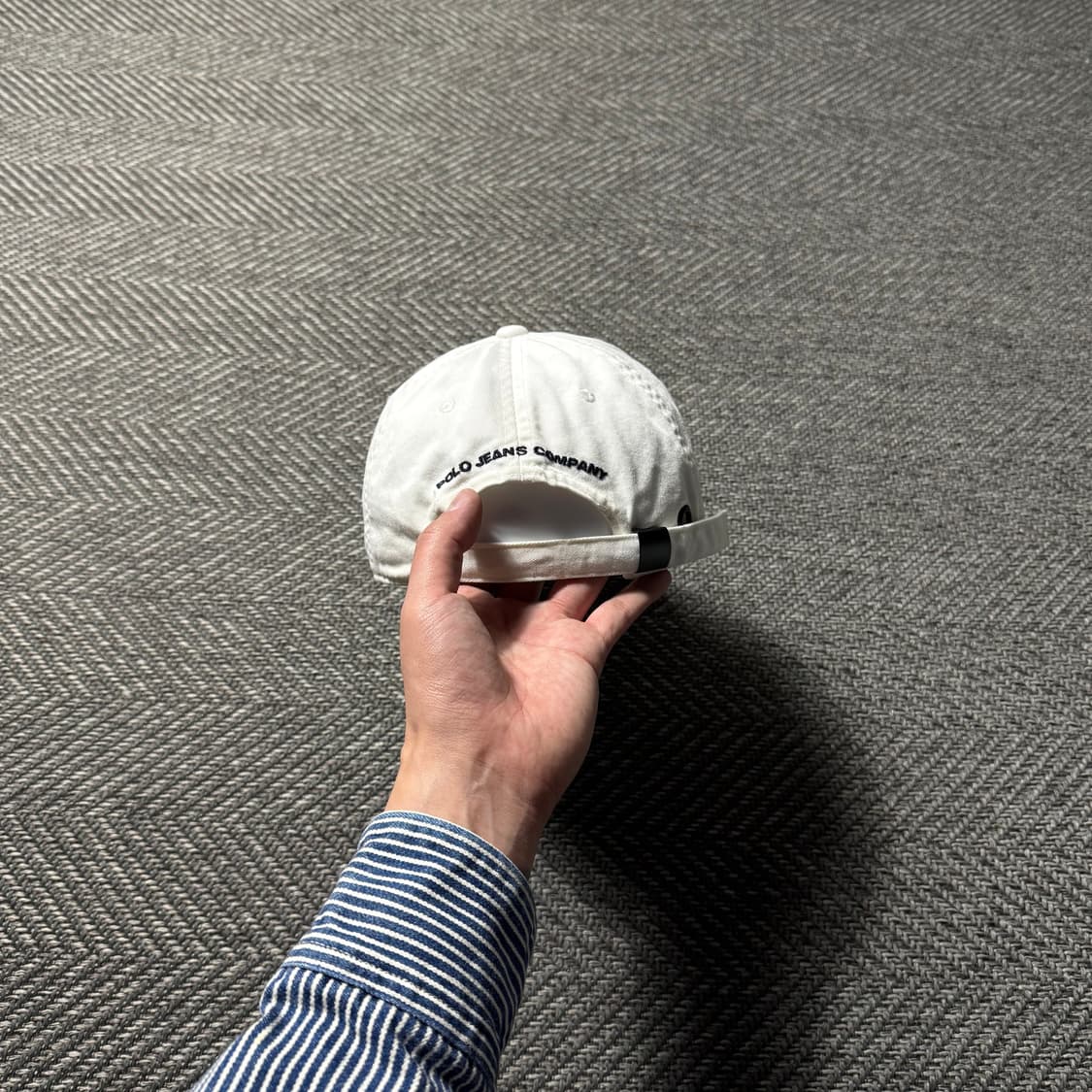 랄프로렌 폴로진스 P.J.C 자수 패치 화이트 볼캡 모자 상품이미지2