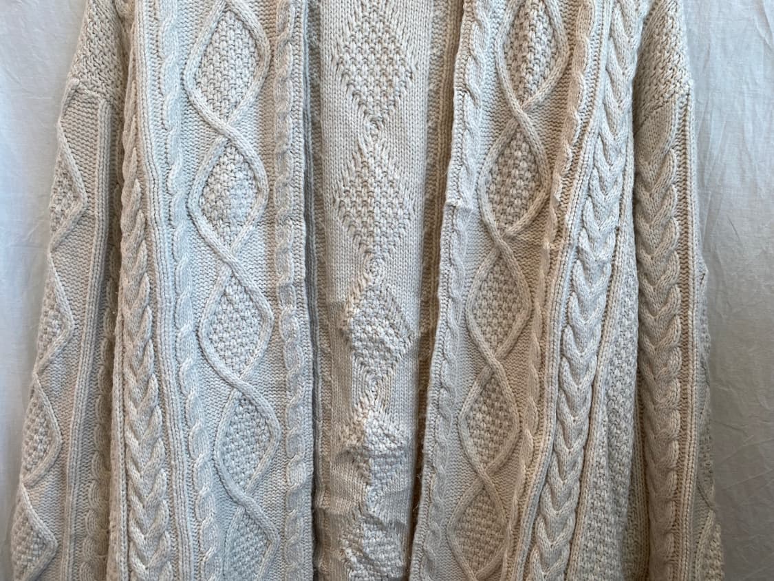 GU 화이트 니트 오픈가디건(XL) 상품이미지4