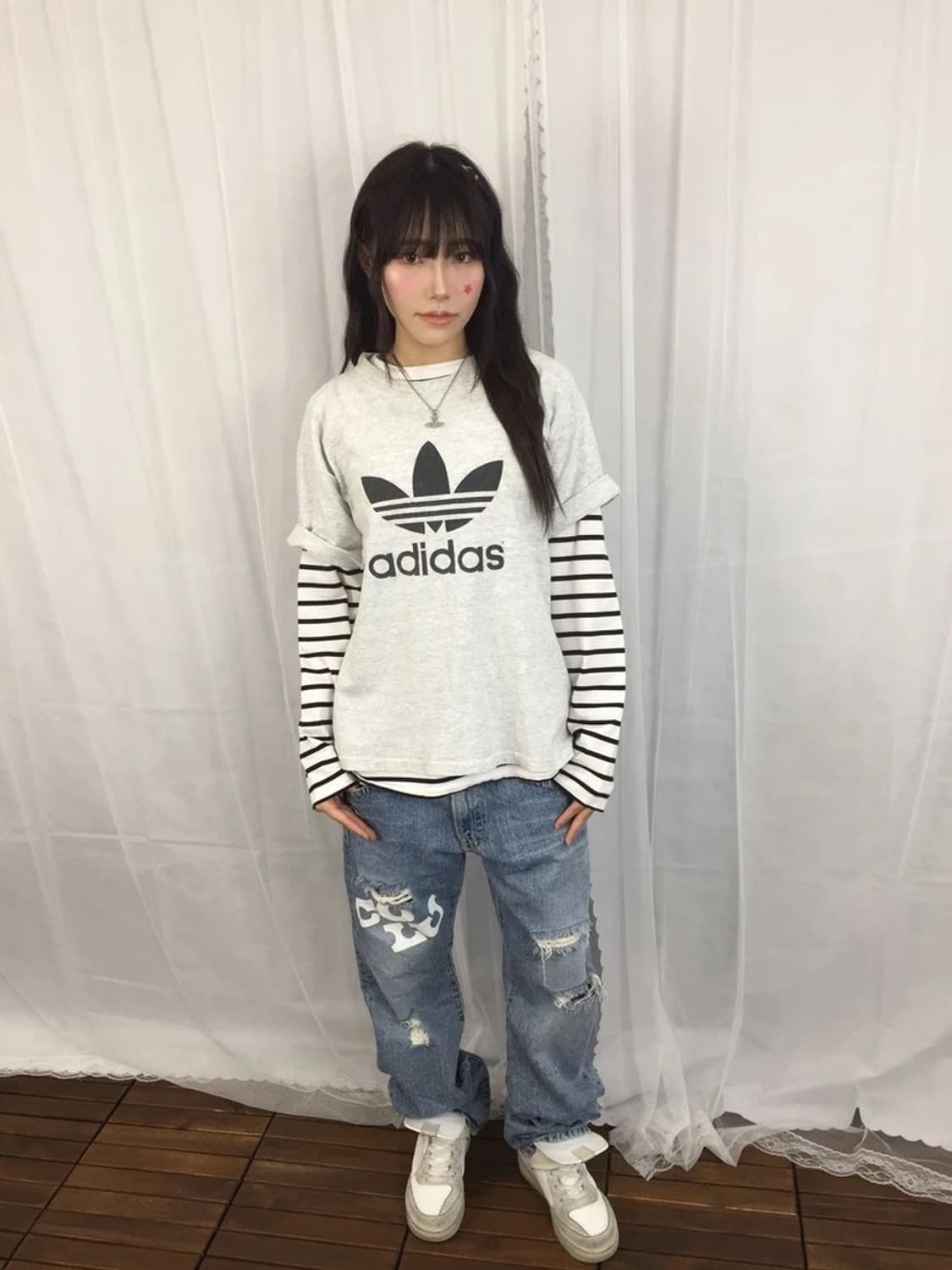 90s Adidas USA Trefoil Crop Tee 상품이미지1