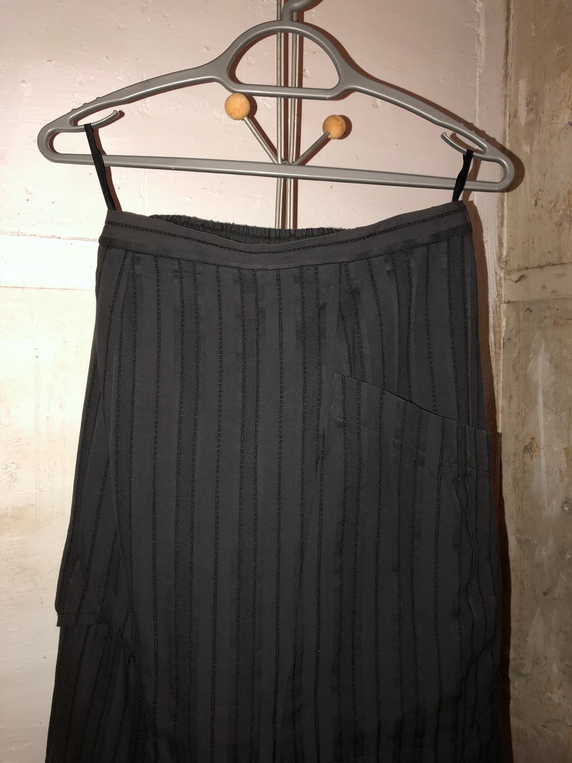 Muted Stripe Layered Asymmetric Skirt 상품이미지3