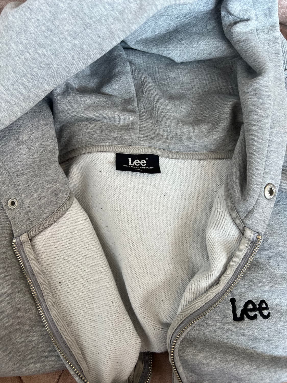 리 LEE 남여공용 그레이 코튼후드점퍼 후드집업점퍼 상품이미지5