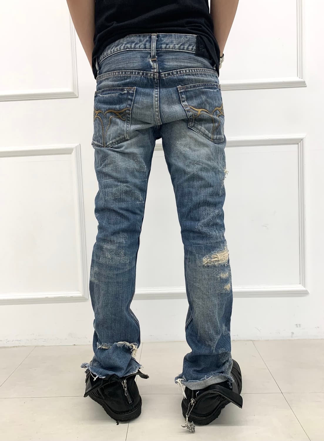Jack Rose distressed cut denim pants   상품이미지2