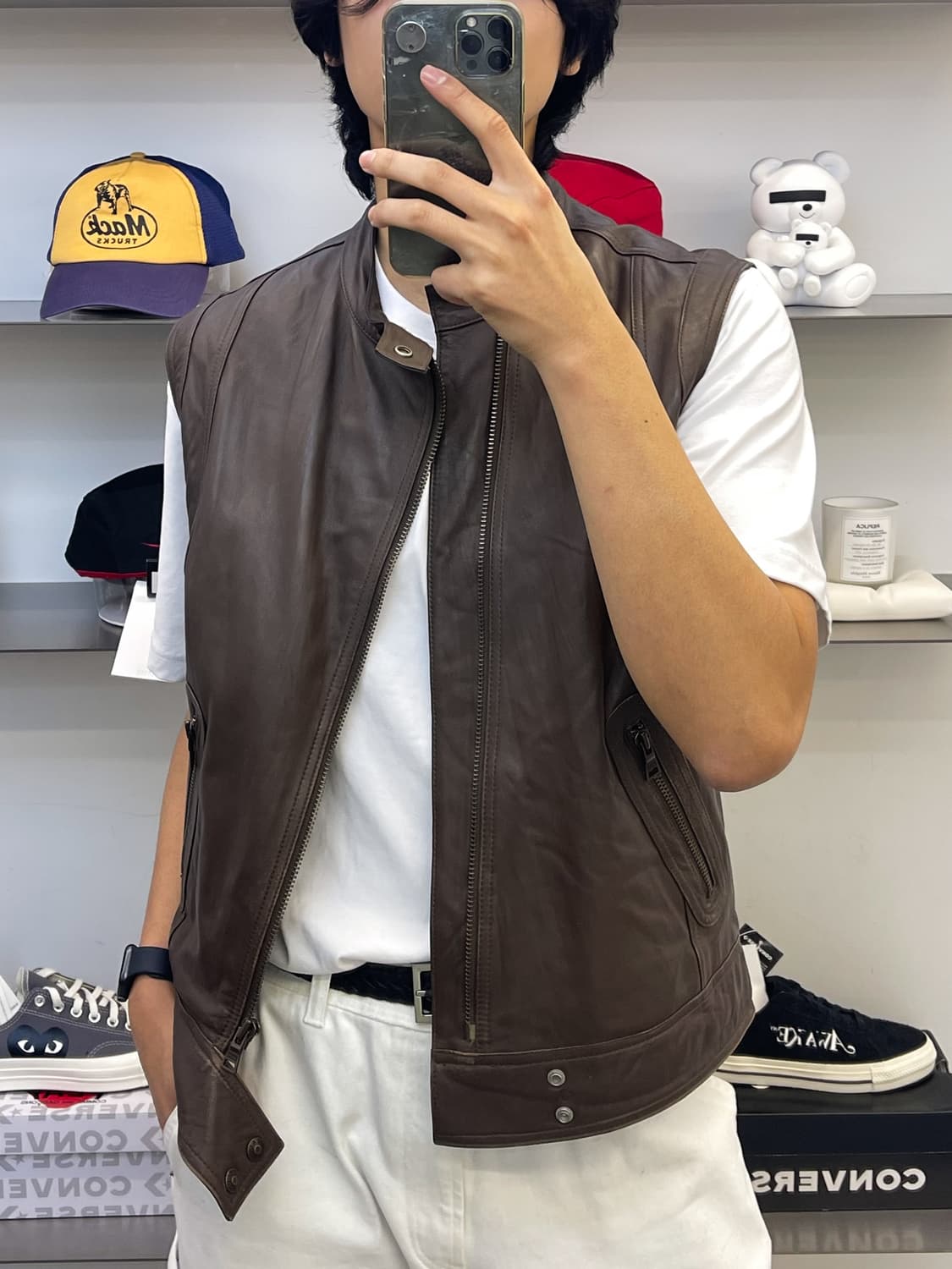 리바이스 램 레더 바이커 집업 베스트 상품이미지2