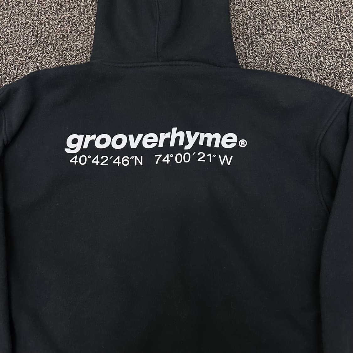 Grooverhyme 그루브라임 기모 후드티 블랙 L 상품이미지5