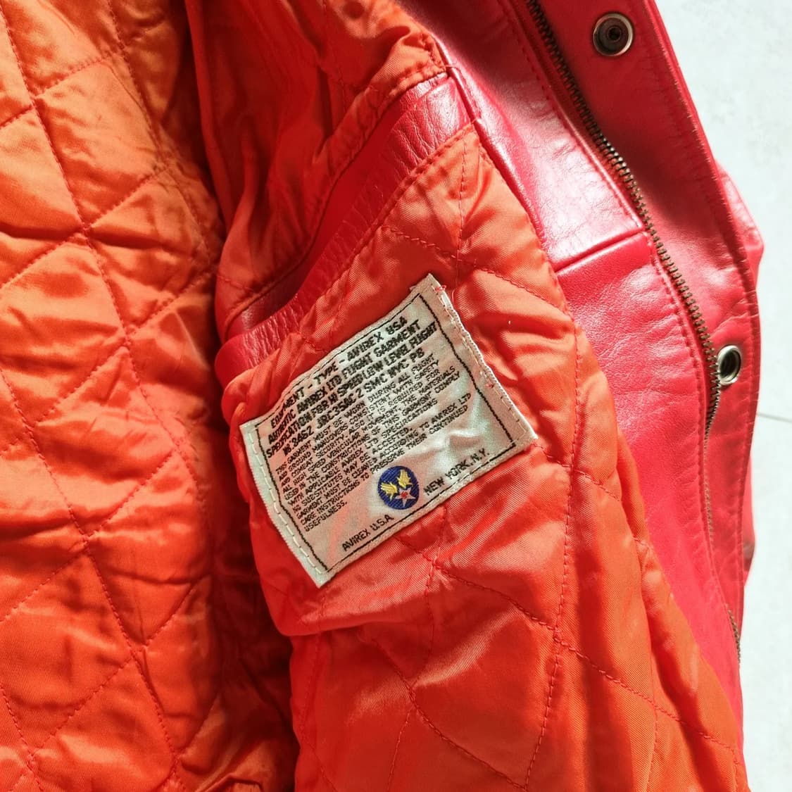 90s 아비렉스 레더 바시티 자켓 S(105) sz 상품이미지8