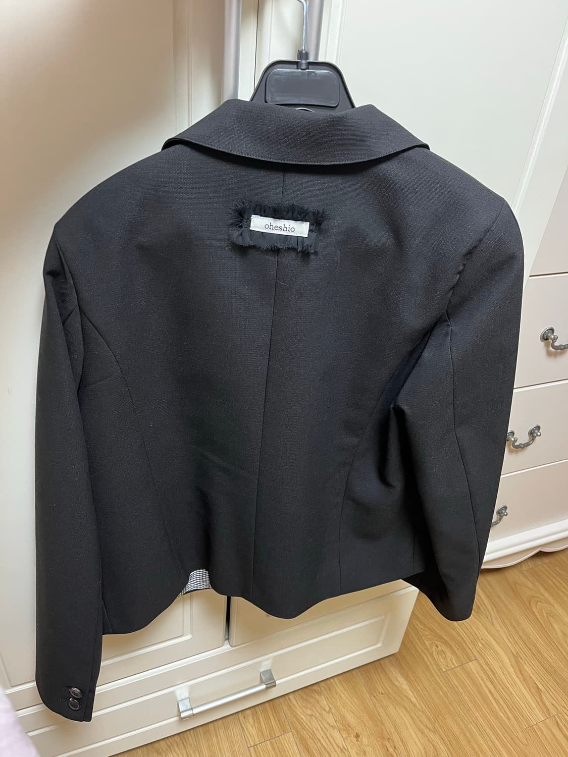 오헤시오 도트 라운드 카라 자켓 블랙 상품이미지5