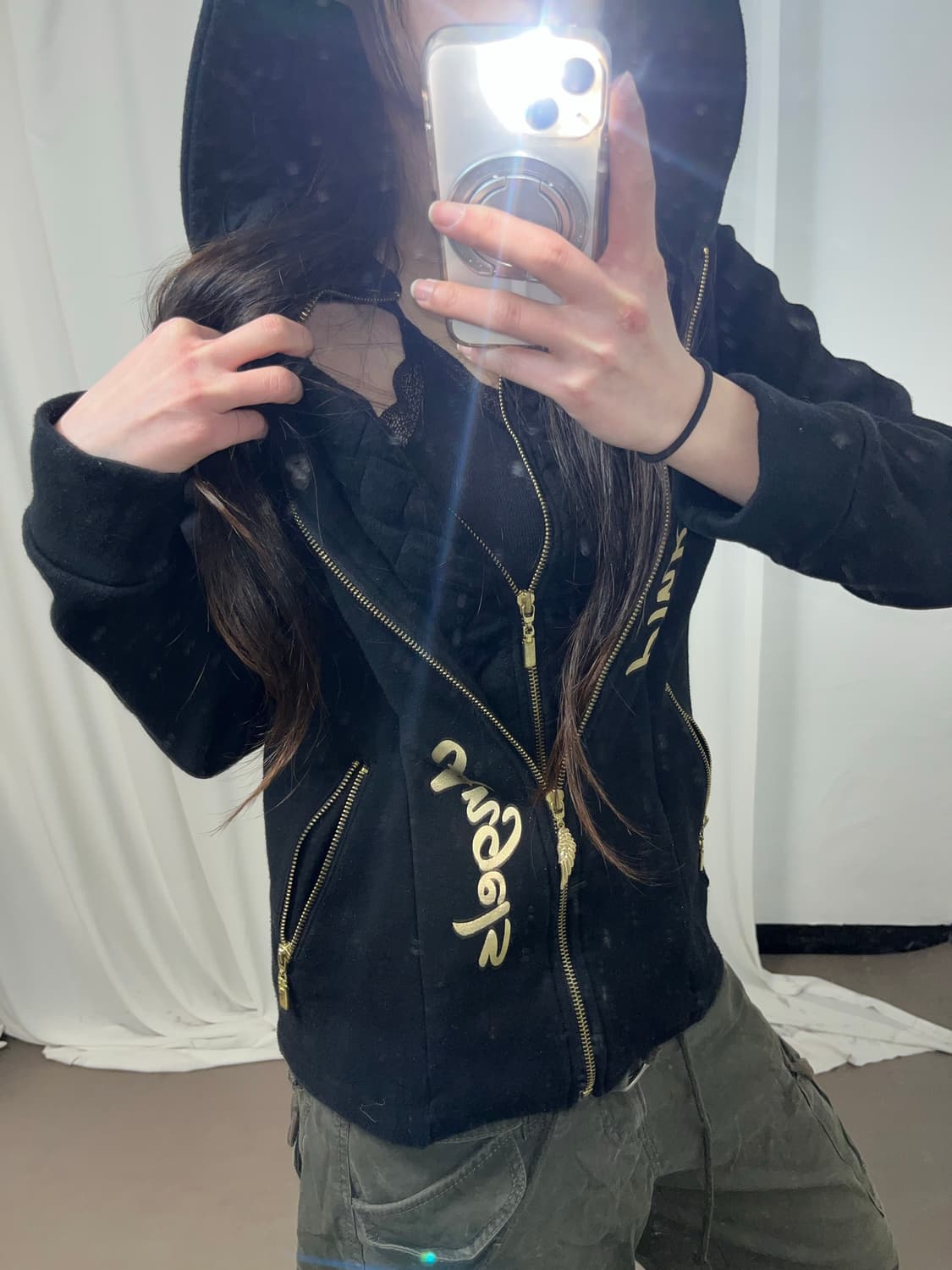 00‘s 백 패치 포인트 더블 후드집업 상품이미지7