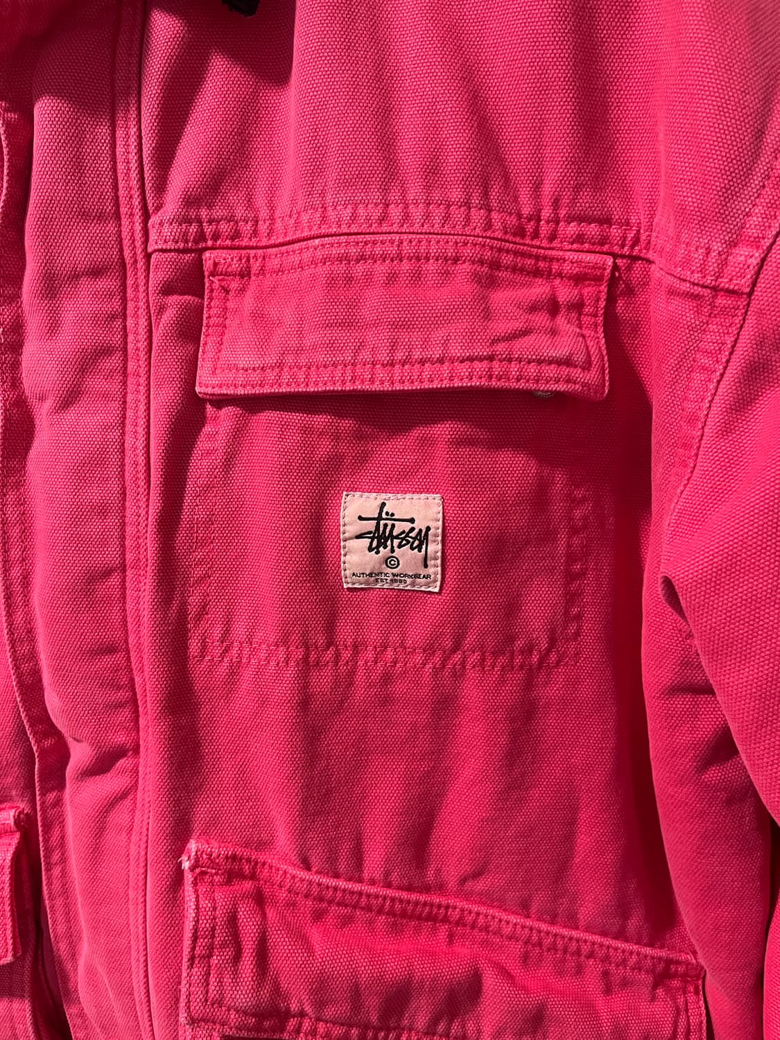 스투시 워시드 캔버스 자켓 핫핑크 상품이미지2