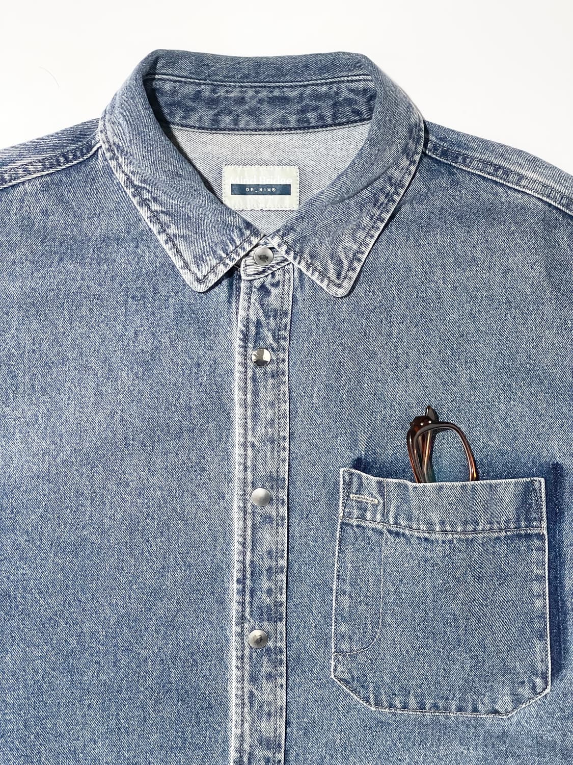 Mind Bridge Pocket Washed Denim Shirt 상품이미지3