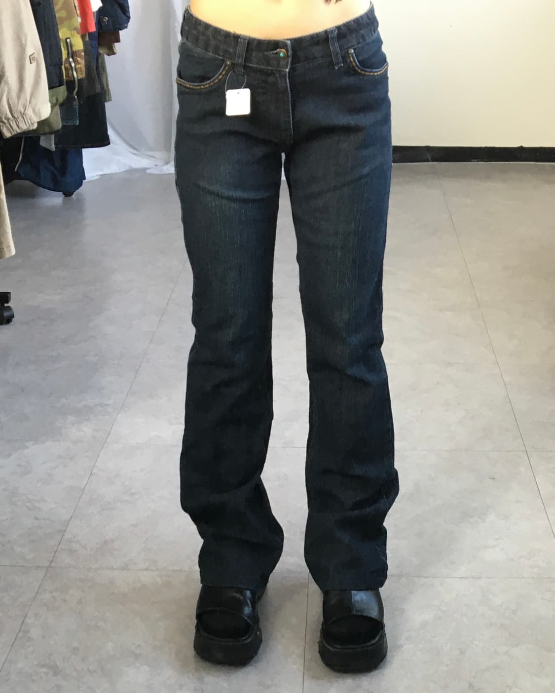 Back pocket ethnic point denim pants 상품이미지8