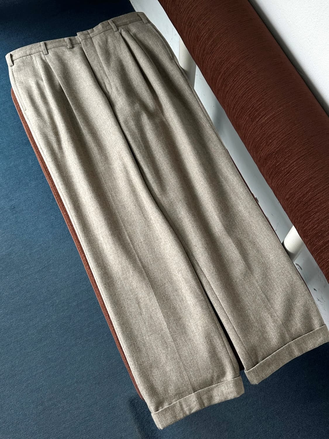 Tweed design 2 tuck wide straight slacks 상품이미지6