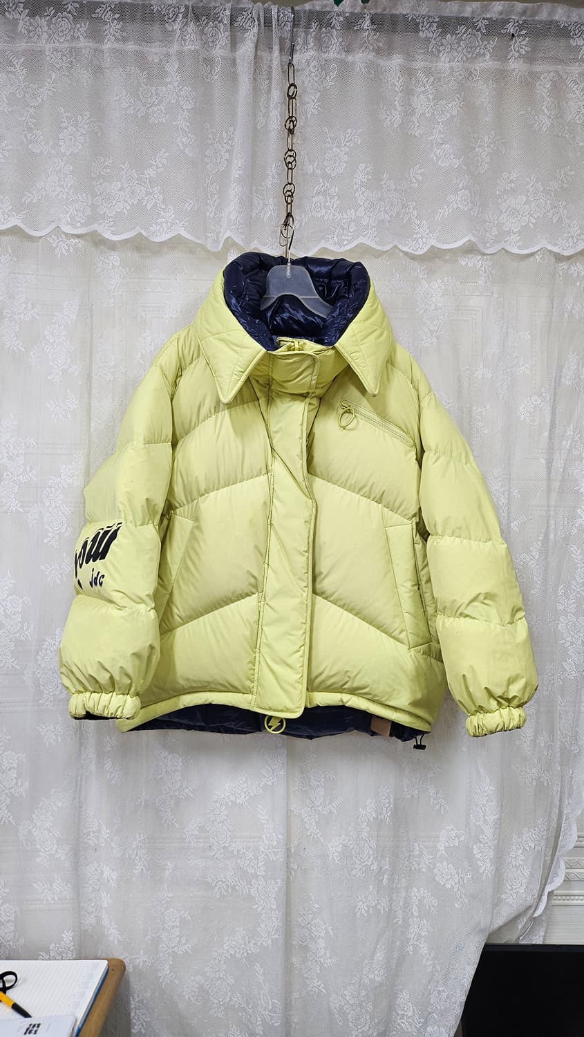 170.럭키슈레트 라임색 숏 양면 패딩  상품이미지1
