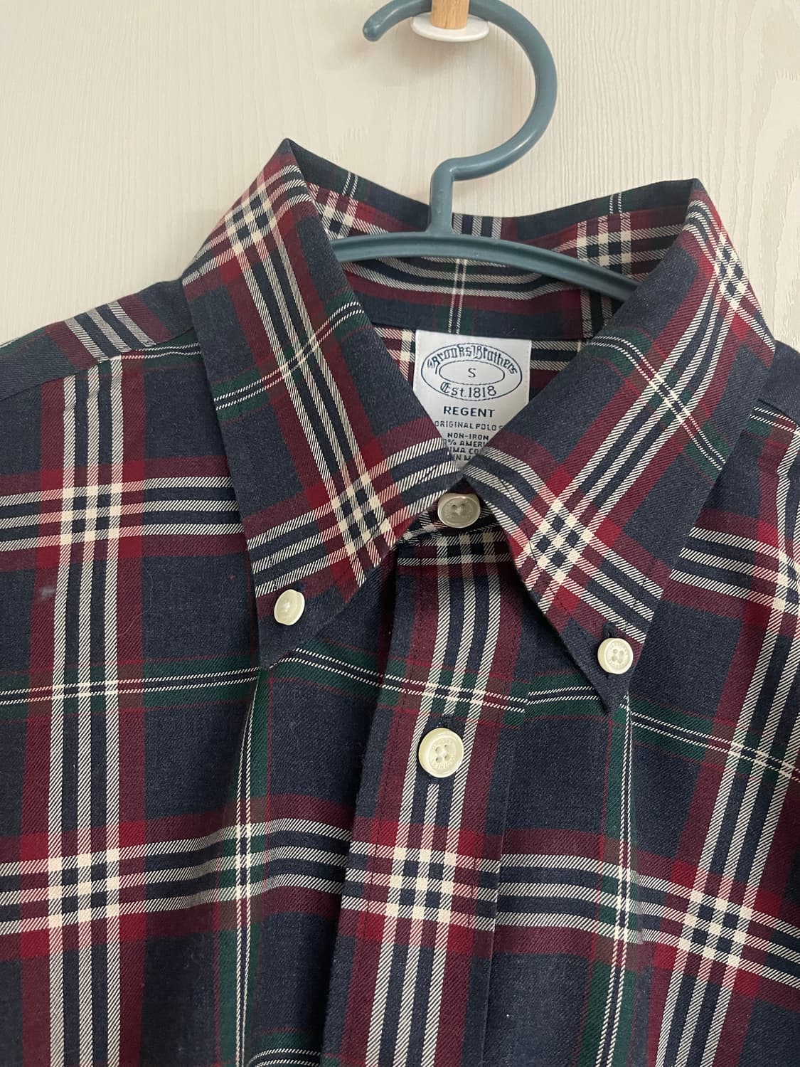 브룩스 브라더스 체크 버튼다운 긴팔 셔츠 S 상품이미지3