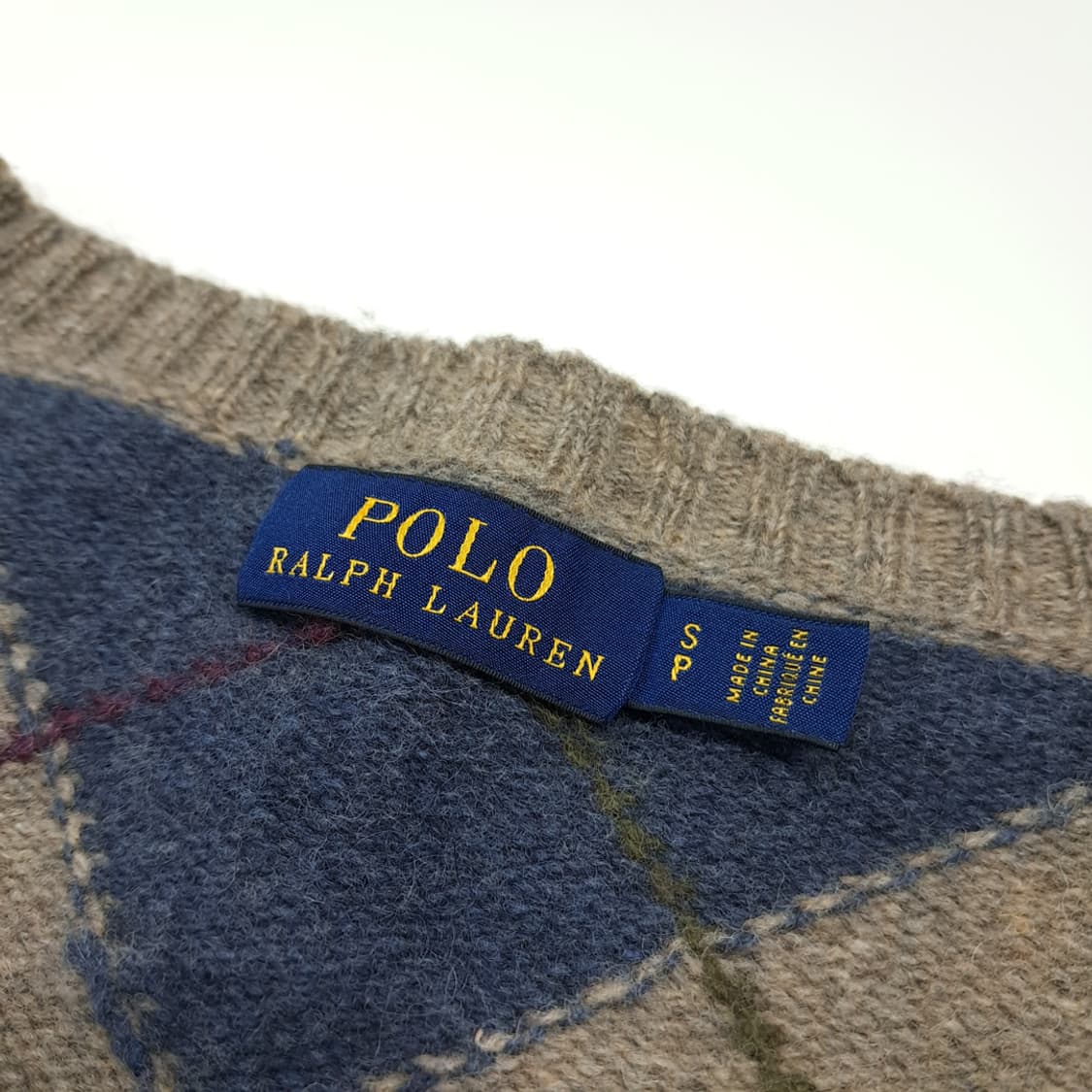 CL999 S 폴로 울알파카 아가일 V넥 니트 스웨터 상품이미지3