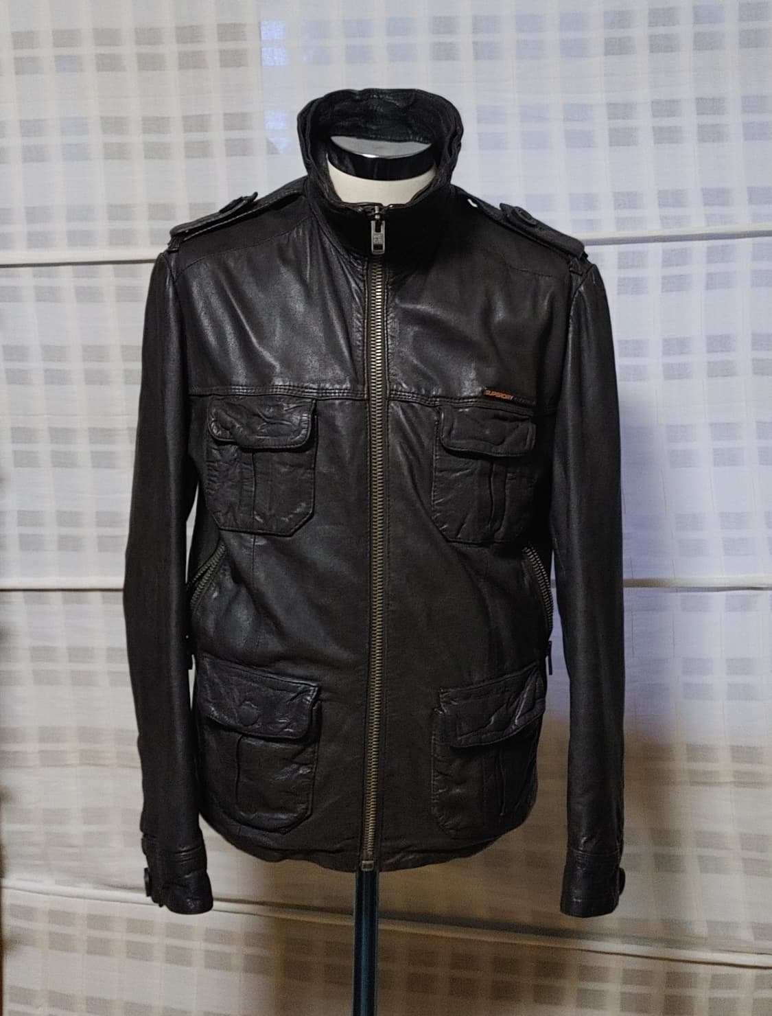 (100% 가죽) 슈퍼드라이 브라운 가죽 자켓 M (95~100) 상품이미지5