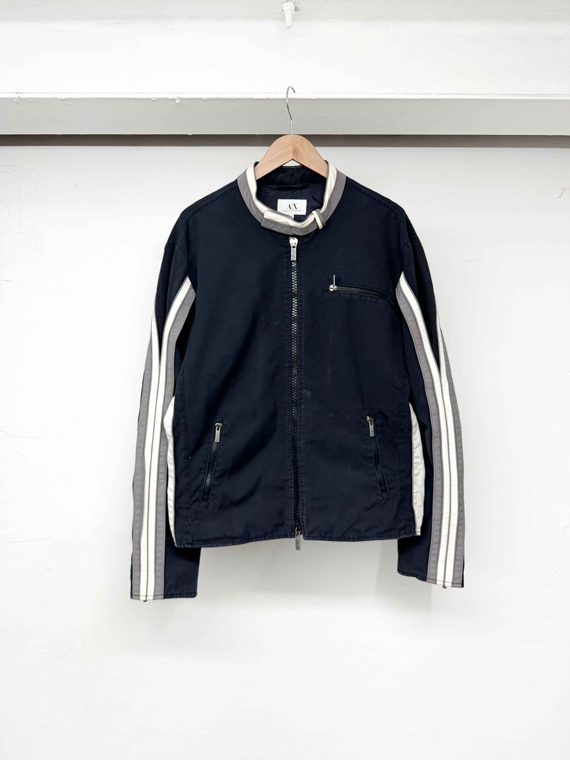 90s 아르마니 익스체인지 코튼 바이커자켓 상품이미지1