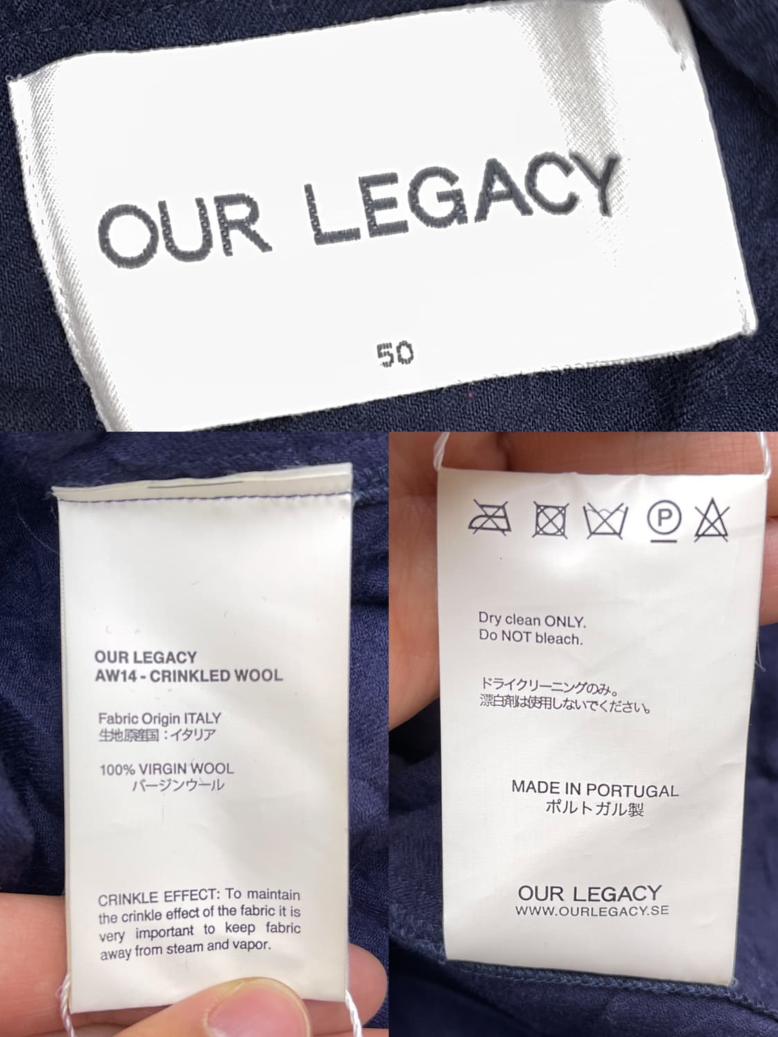 아워레가시 14aw 크링클 울 셋업 상품이미지5