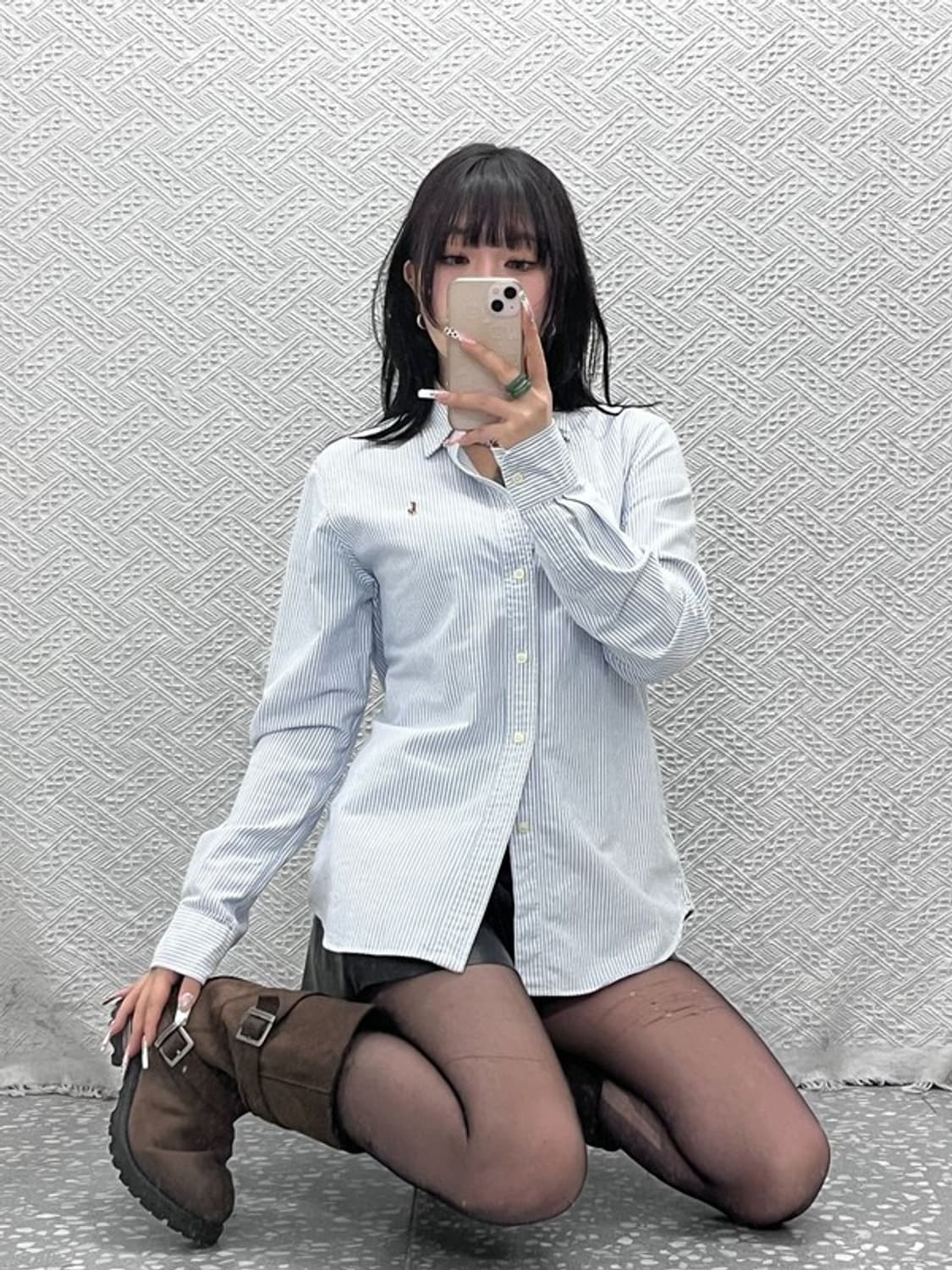 폴로 랄프로렌 빈티지 캐주얼 스트라이프 옥스포드 셔츠 L C11076 상품이미지1