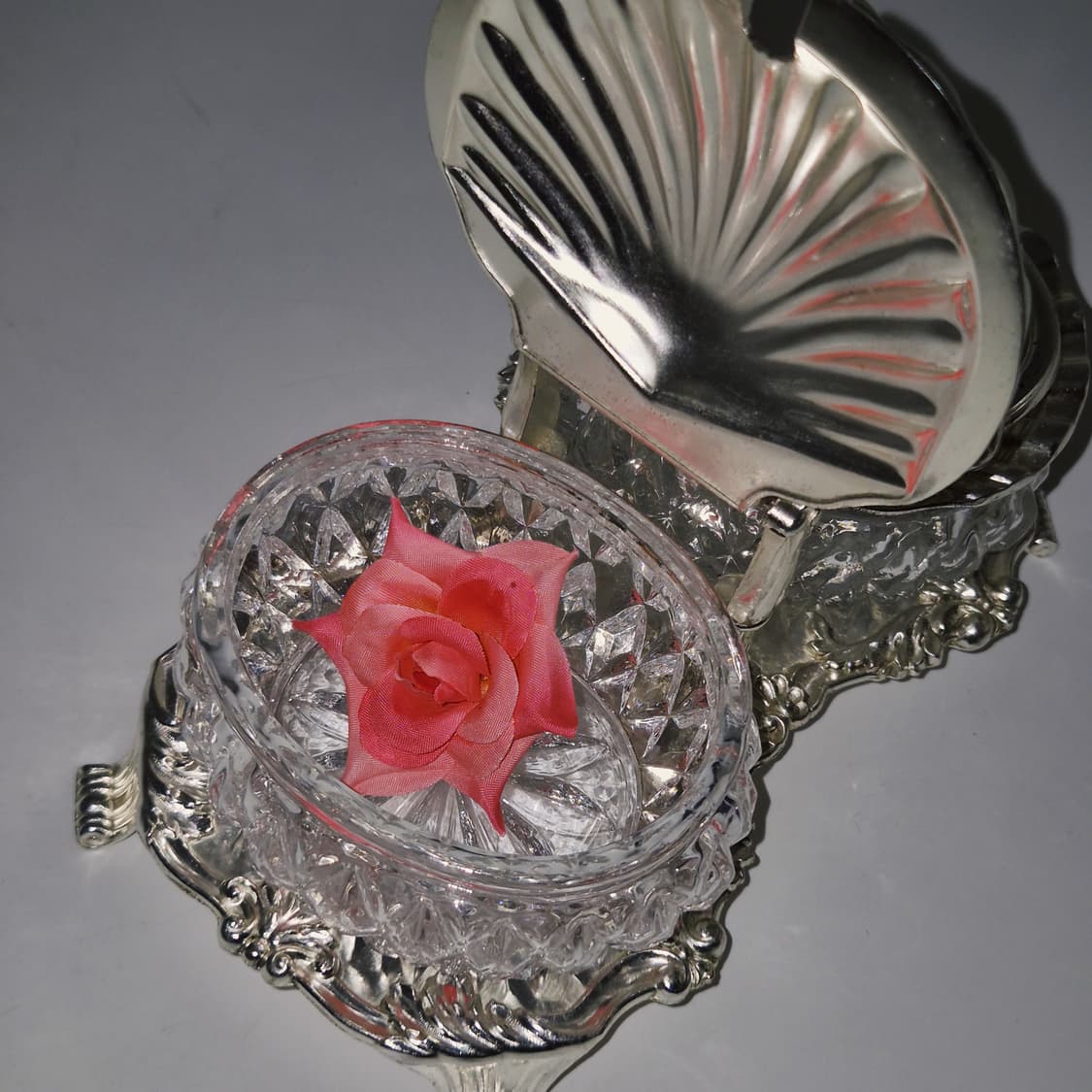 70s 엔틱 셸 무광 실버 크리스탈 슈가 세트 상품이미지10