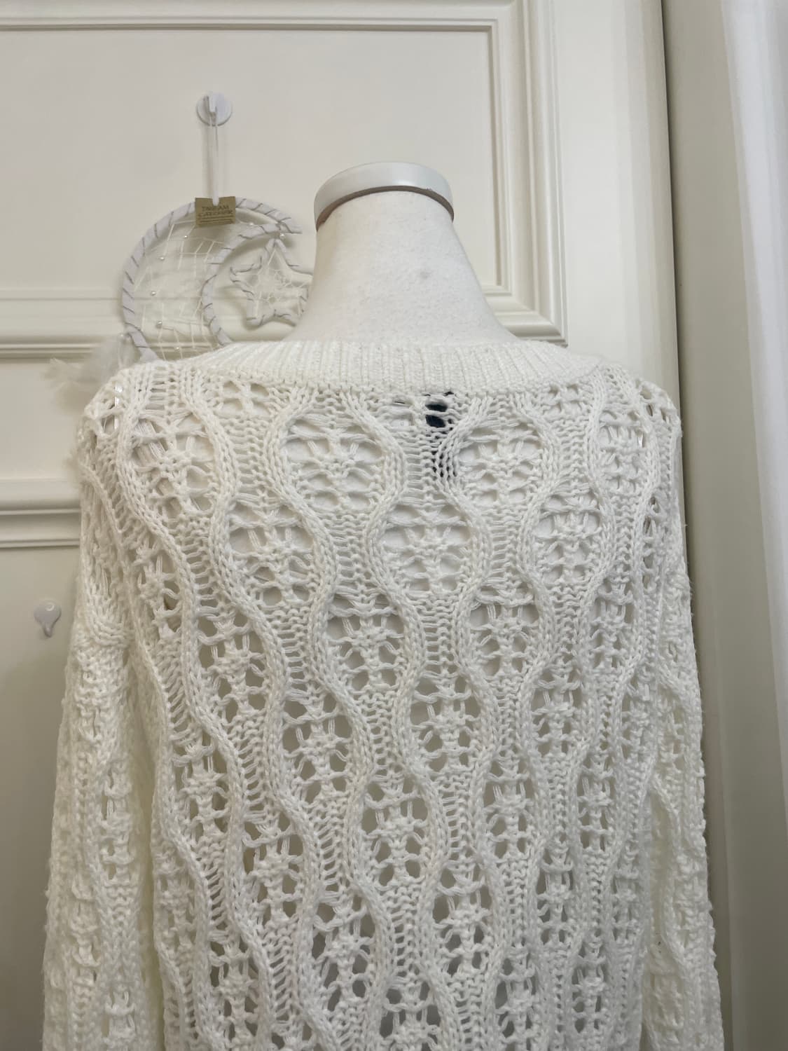 white crochet ruffle sweater 상품이미지6