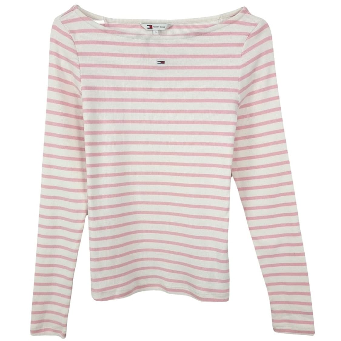 [타미힐피거] 로고 자수 스트라이프 보트넥 롱슬리브 긴팔티 M19128 상품이미지2