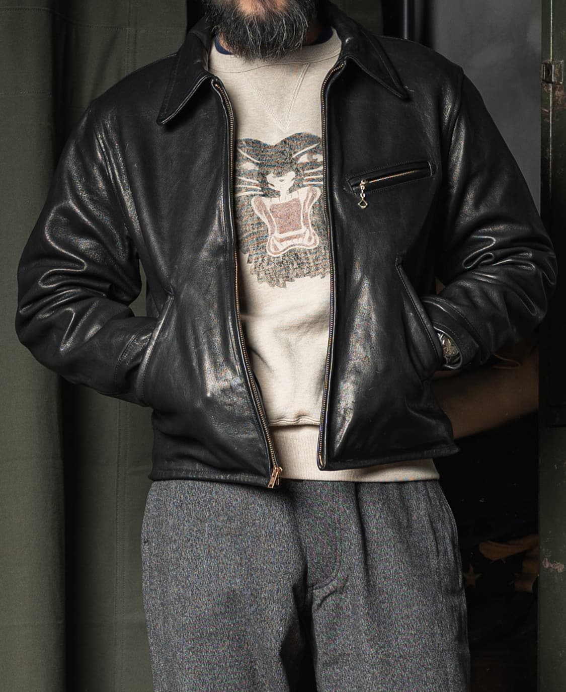 브론슨 염소가죽 레더자켓 판매합니다 (택있음) xxl 44 상품이미지2