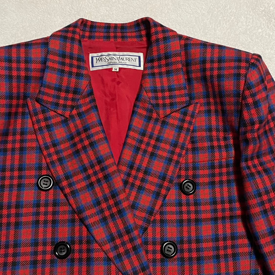 입생로랑 빈티지 체크 숏 울 블레이저 더블 자켓 비비안웨스트우드 상품이미지2