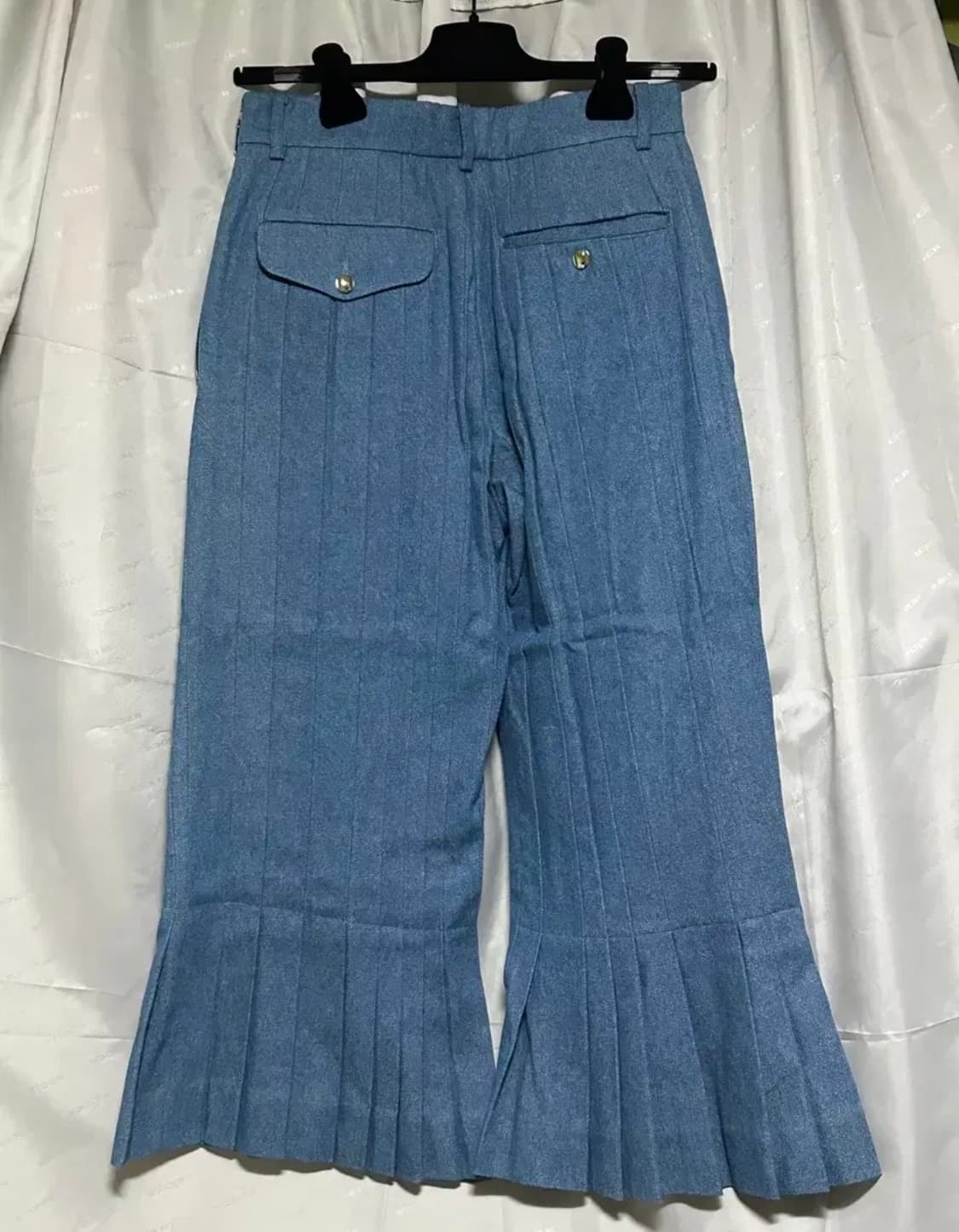 마수 masu 7부 플리츠 팬츠 블루 상품이미지2