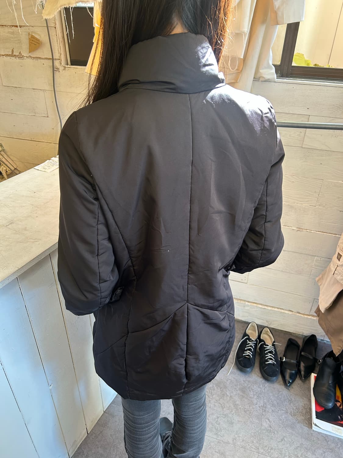 SYSTEM 절개 패딩코트 상품이미지2