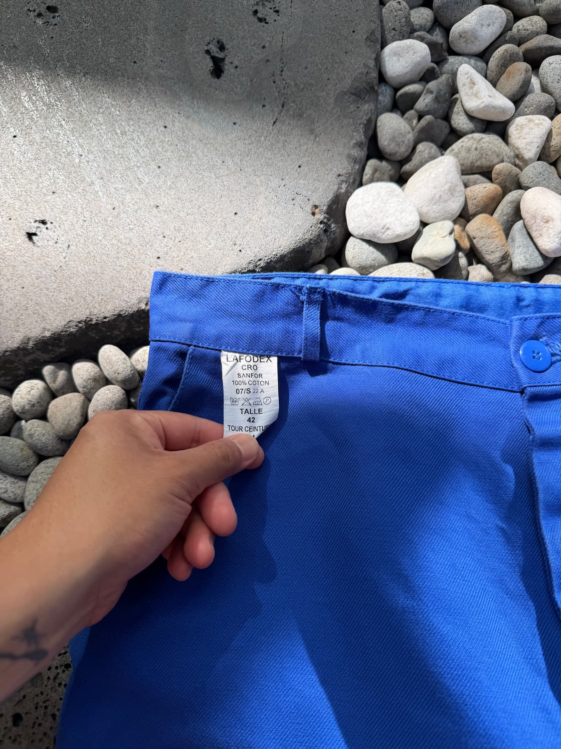 1990s LAFODEX WASHED BLUE 빈티지 프렌치워크팬츠 상품이미지7