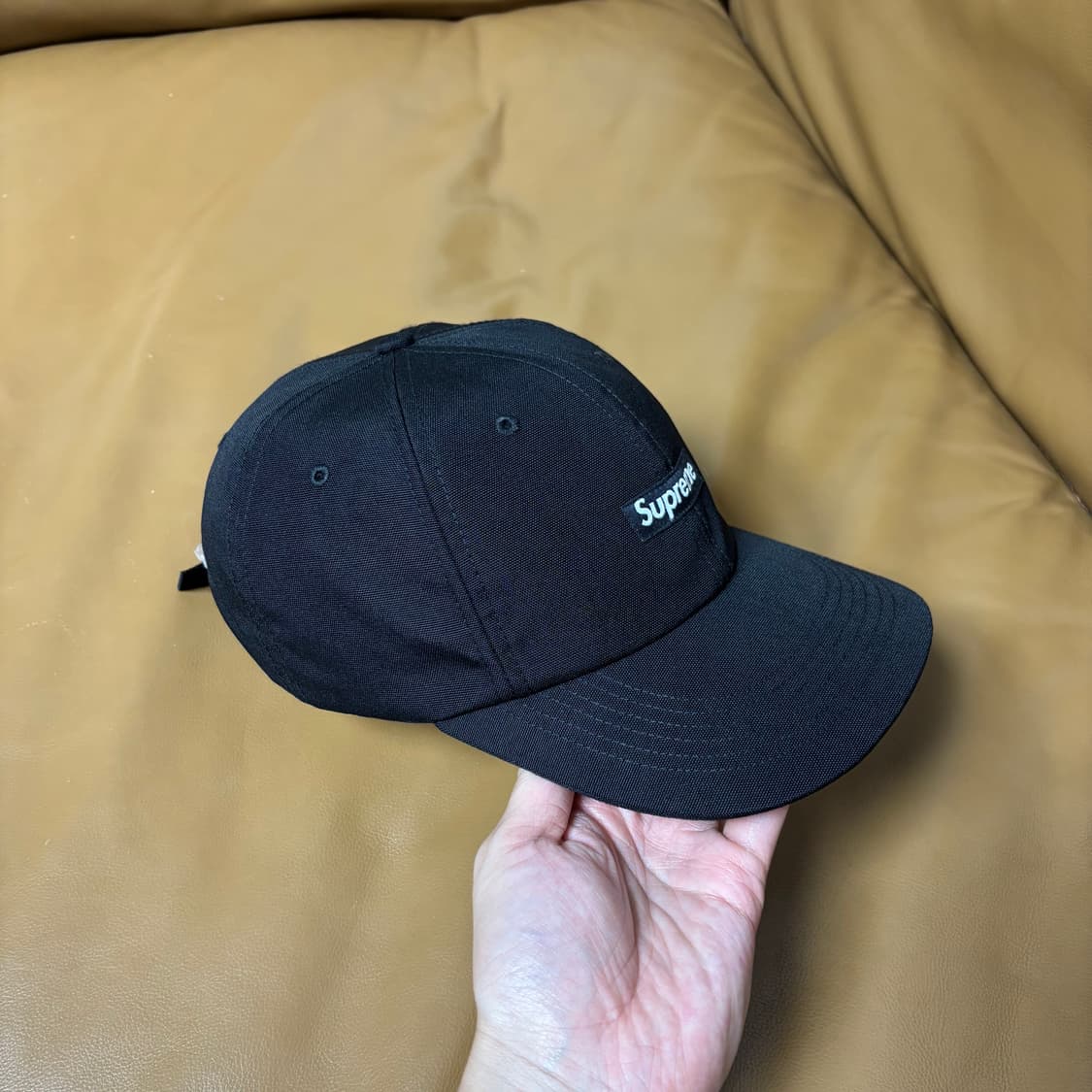 Supreme 슈프림 코듀라 블랙 스몰로고 6패널 볼캡 모자 Black 상품이미지4