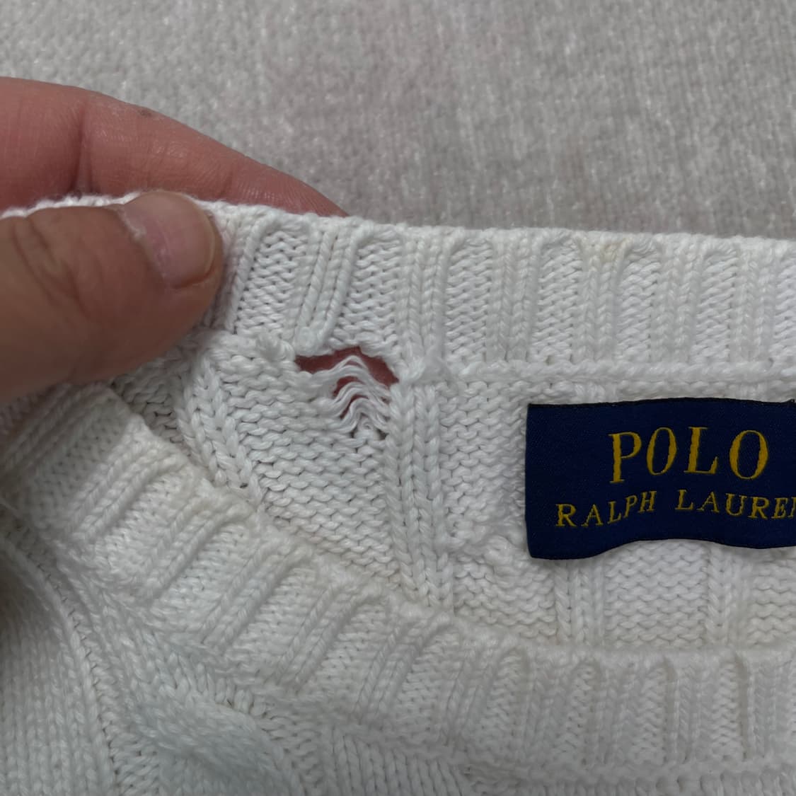 W 90 폴로랄프로렌 신형 화이트 꽈배기 니트 상품이미지4