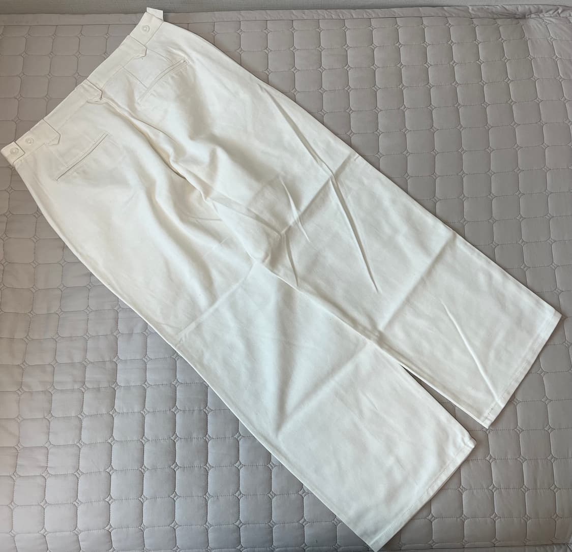 세컨모놀로그 세미 와이드핏 트윌 코튼 치노 팬츠_아이보리 상품이미지2