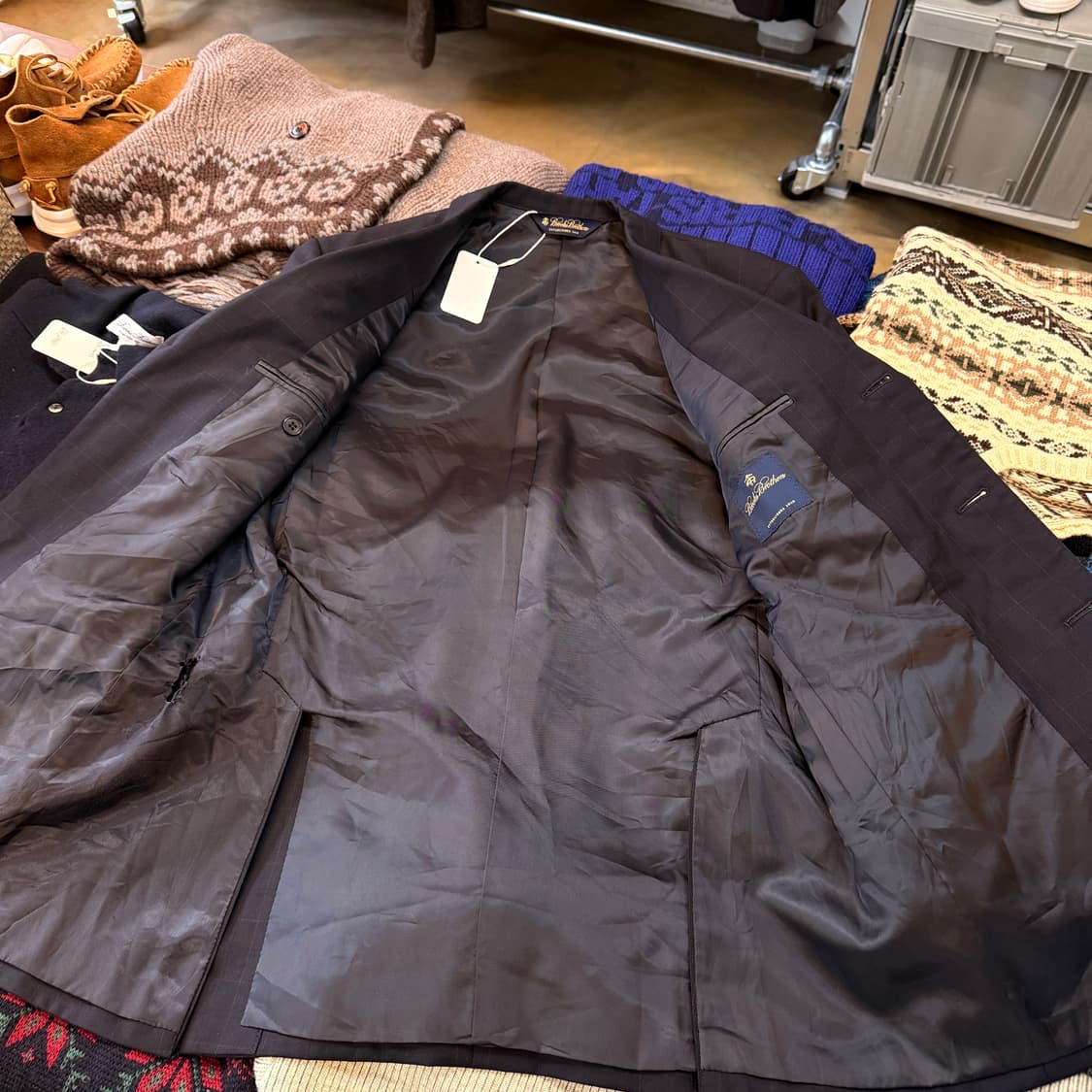 브룩스 브라더스 윈도우페인 체크 블레이저 38R 상품이미지6