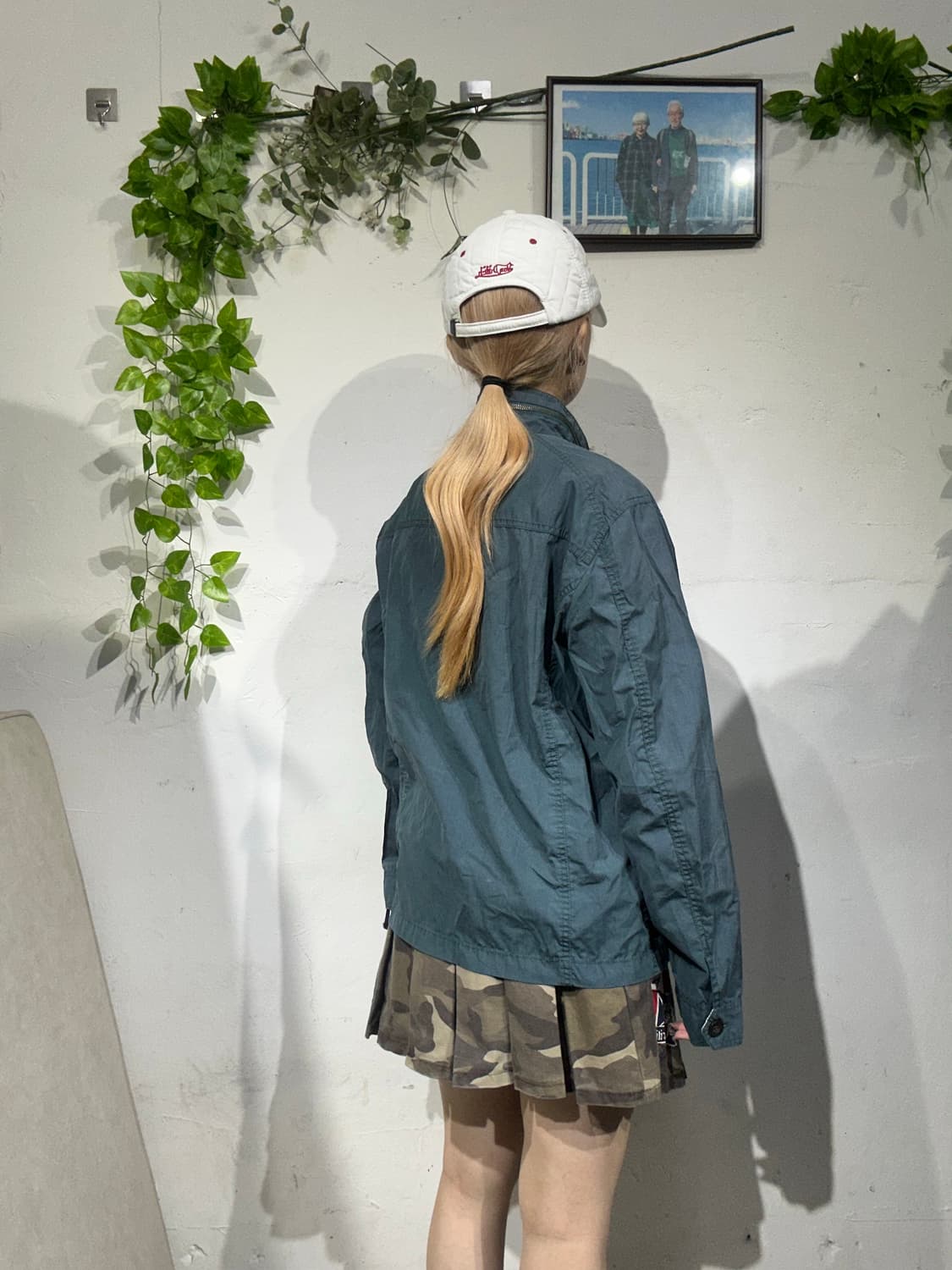 디키즈 워싱 그린 워크 바람막이 블루종 자켓 M 상품이미지3