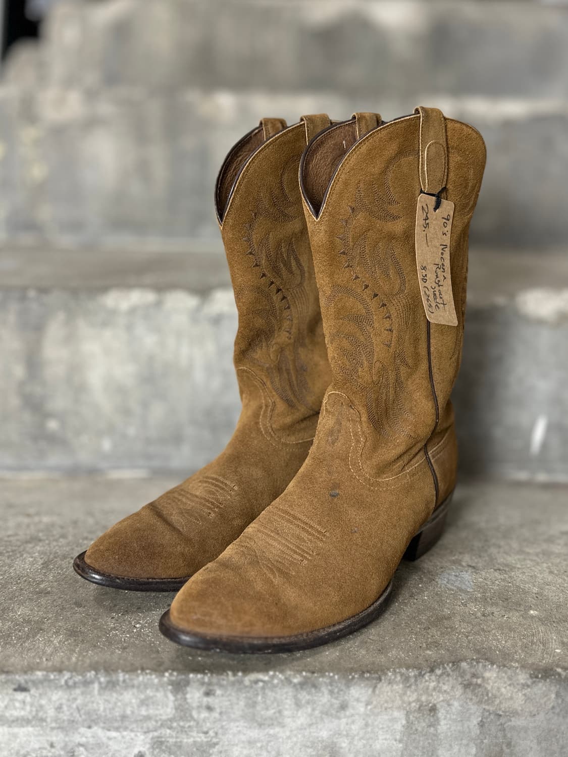 90's USA 노코나 러프아웃 스웨이드 웨스턴 부츠 카우보이 부츠 상품이미지1