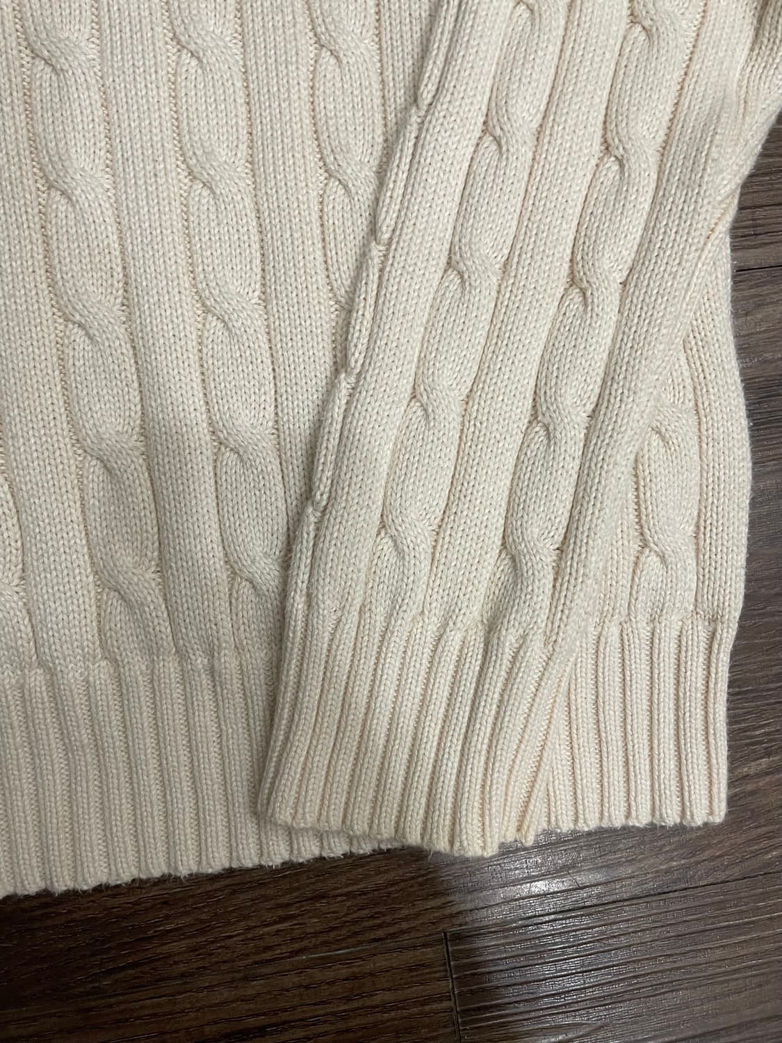 폴로 랄프로렌 케이블 니트 코튼 스웨터 아이보리 상품이미지4