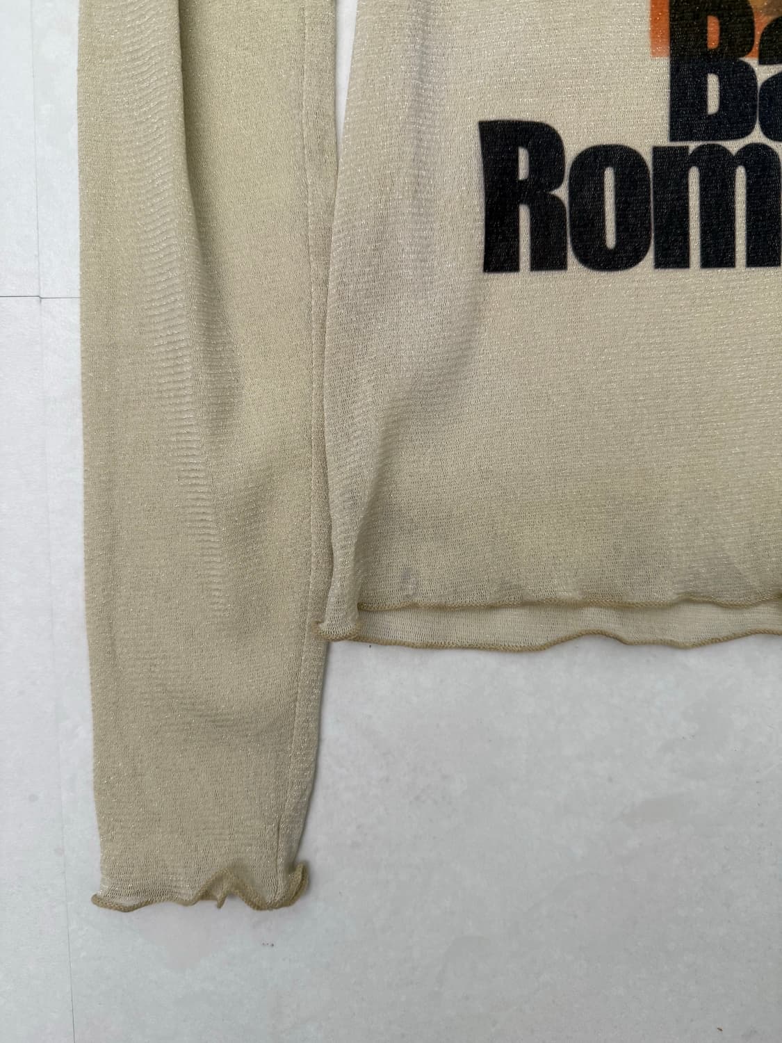 아이보리 프린팅 시스루 긴팔티  상품이미지6