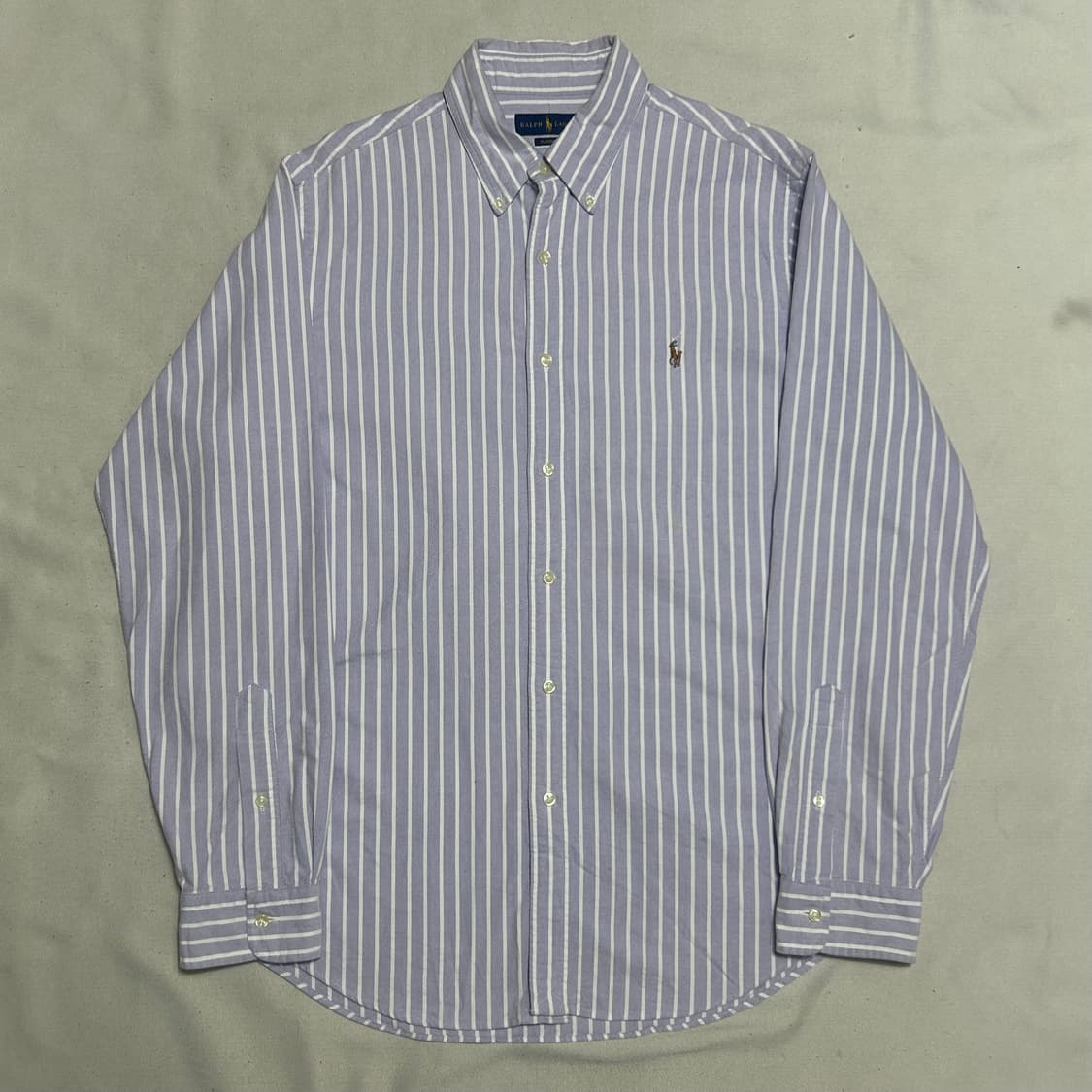 L 폴로랄프로렌 클래식핏 퍼플 스트라이프 셔츠 상품이미지7