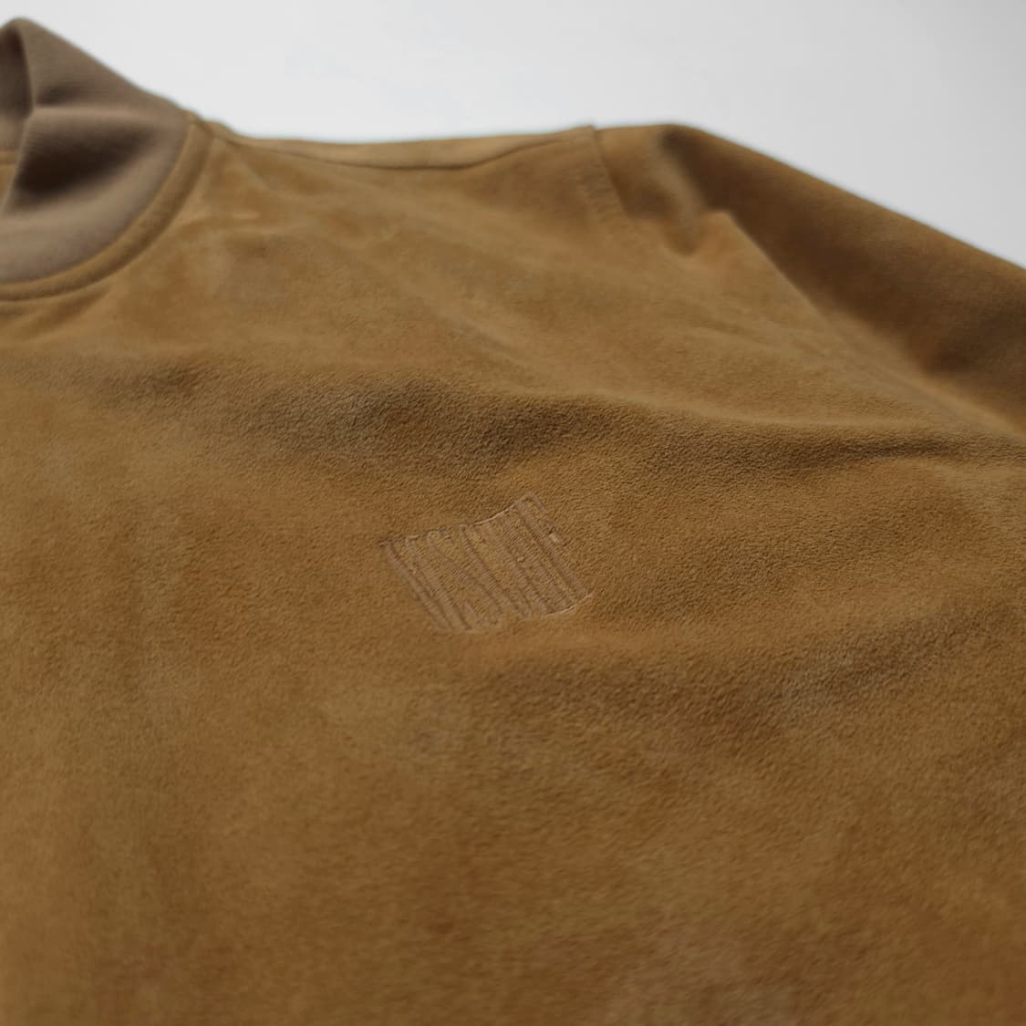 미스치프 빅로고 브라운 스웨이드 크롭 자켓 (S) 상품이미지4