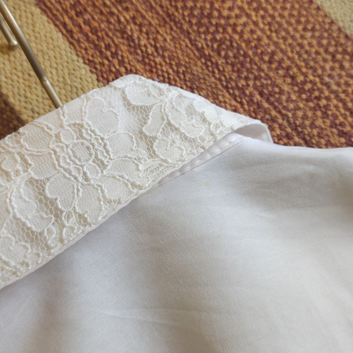 90s 유럽 빈티지 로맨틱 화이트 플라워 자수 반팔 셔츠 프렌치 블라우스 상품이미지9