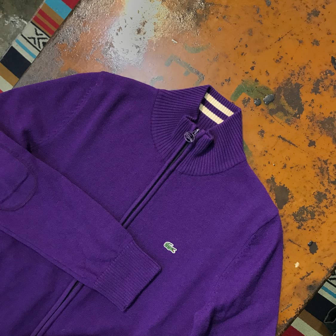 라코스테 퍼플 니트 집업 여성 55 사이즈 상품이미지3