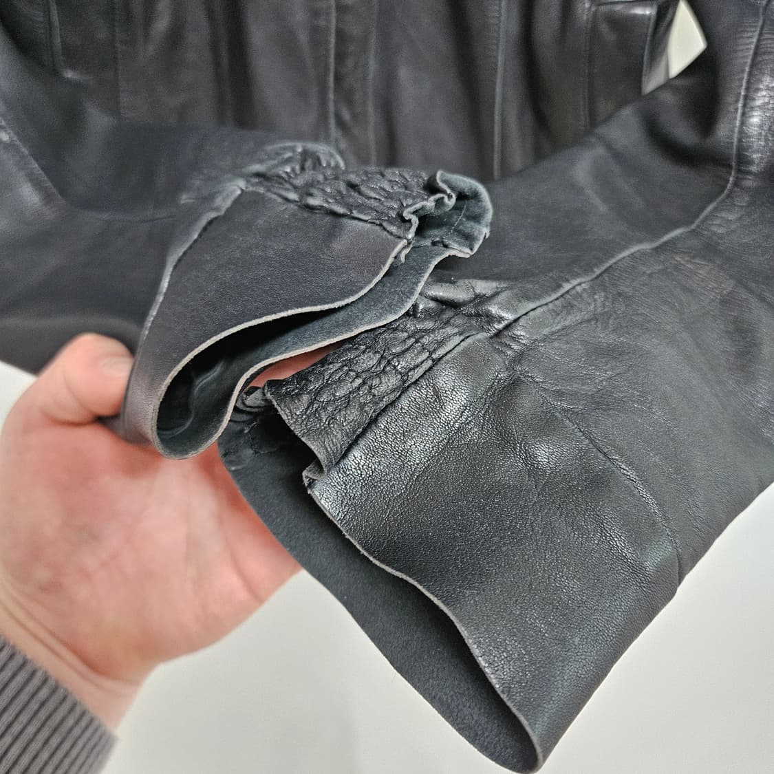 타임 한섬 램스킨 양가죽 레더 자켓 S 상품이미지4