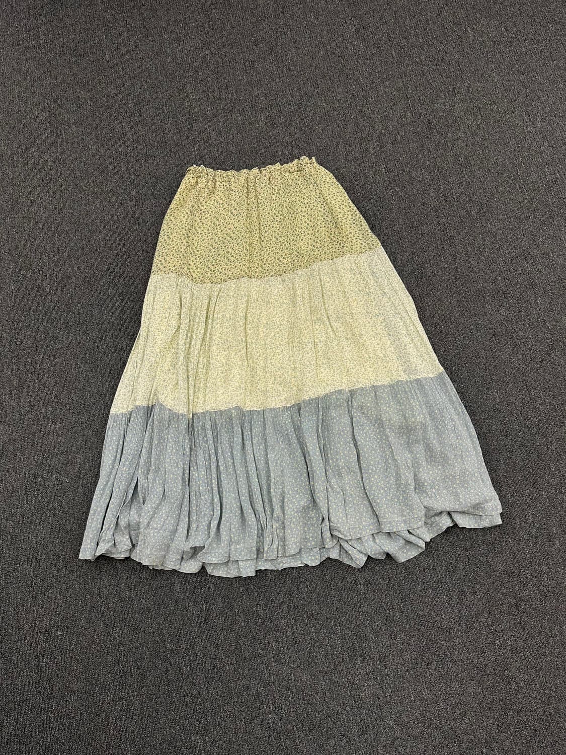 OS)Japanese vintage 모리 플라워 패턴 밴딩 롱스커트 상품이미지1